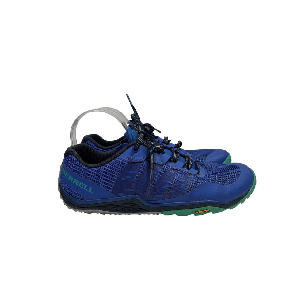 Merrell Trail Glove 5 Barefoot Trail Running Shoes Womens 10.5 Blue Mesh Vibram